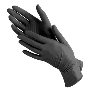 Черные нитриловые перчатки - фото